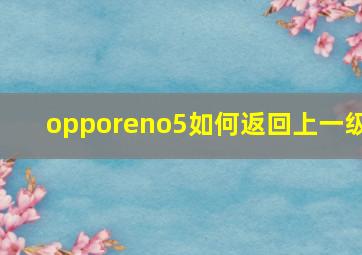 opporeno5如何返回上一级