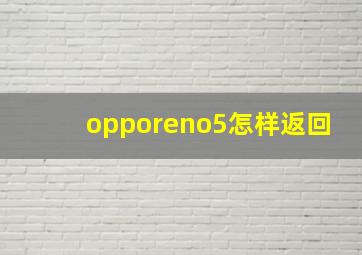 opporeno5怎样返回