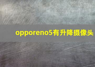 opporeno5有升降摄像头