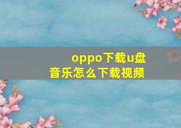 oppo下载u盘音乐怎么下载视频