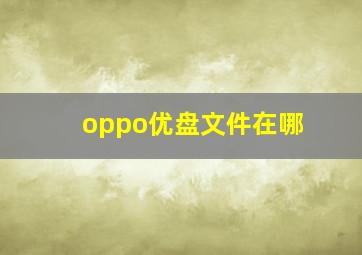 oppo优盘文件在哪