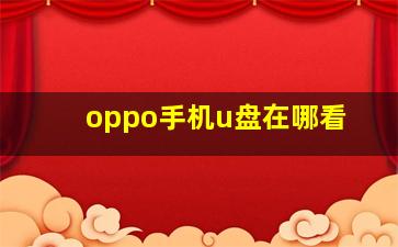 oppo手机u盘在哪看