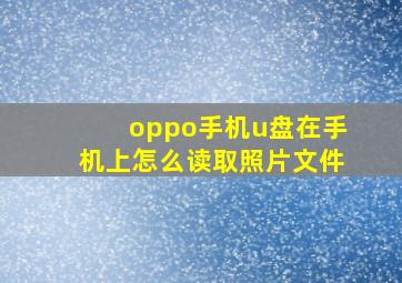 oppo手机u盘在手机上怎么读取照片文件