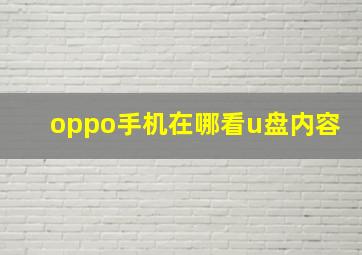 oppo手机在哪看u盘内容