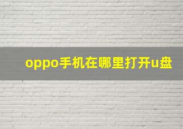 oppo手机在哪里打开u盘