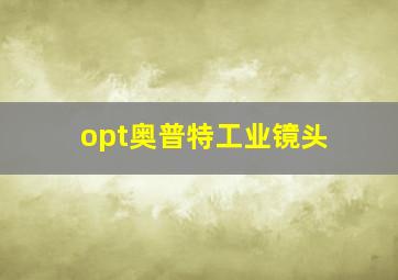 opt奥普特工业镜头