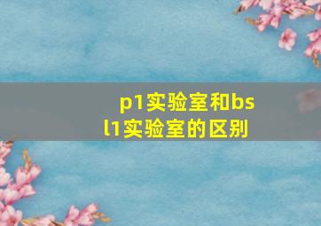 p1实验室和bsl1实验室的区别