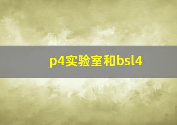 p4实验室和bsl4