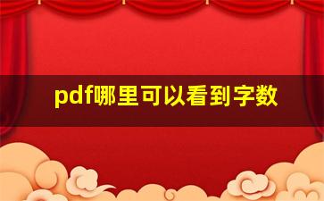 pdf哪里可以看到字数