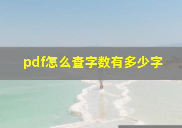 pdf怎么查字数有多少字