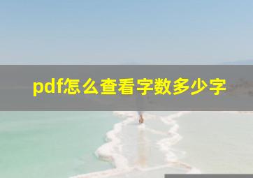 pdf怎么查看字数多少字