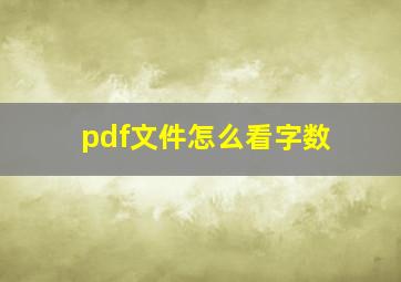 pdf文件怎么看字数