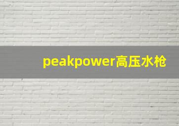 peakpower高压水枪