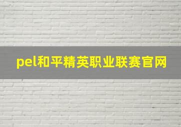 pel和平精英职业联赛官网