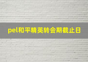 pel和平精英转会期截止日