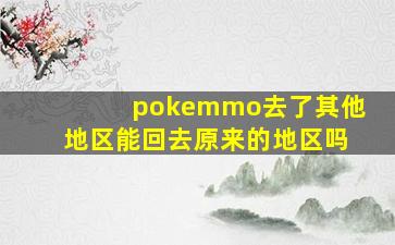 pokemmo去了其他地区能回去原来的地区吗