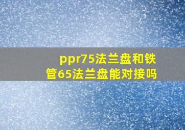 ppr75法兰盘和铁管65法兰盘能对接吗