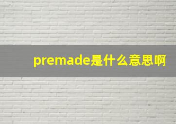 premade是什么意思啊