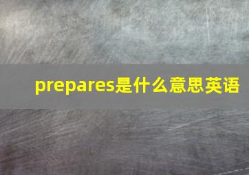 prepares是什么意思英语