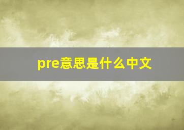 pre意思是什么中文