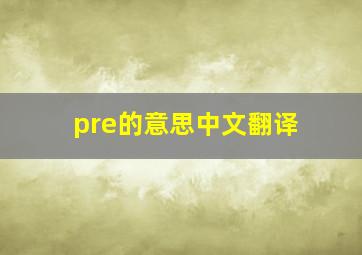 pre的意思中文翻译