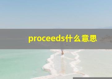 proceeds什么意思