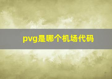 pvg是哪个机场代码