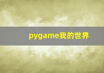 pygame我的世界