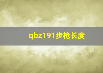 qbz191步枪长度