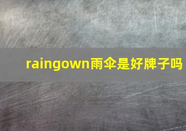 raingown雨伞是好牌子吗