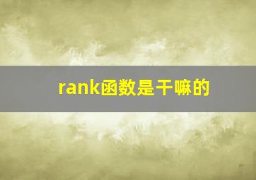 rank函数是干嘛的