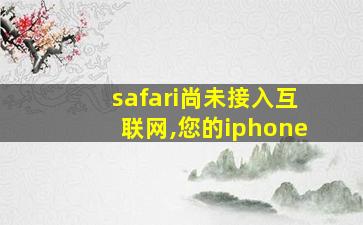 safari尚未接入互联网,您的iphone