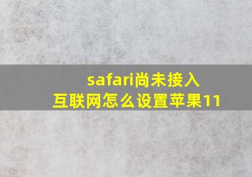 safari尚未接入互联网怎么设置苹果11