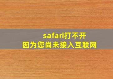 safari打不开因为您尚未接入互联网