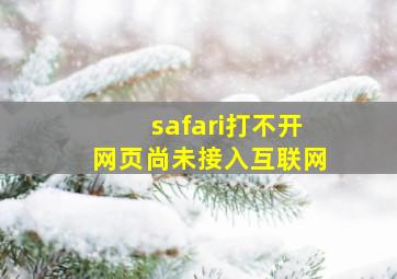 safari打不开网页尚未接入互联网