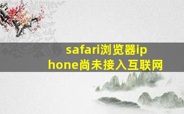 safari浏览器iphone尚未接入互联网