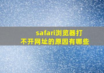 safari浏览器打不开网址的原因有哪些