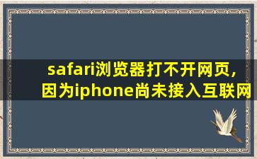 safari浏览器打不开网页,因为iphone尚未接入互联网