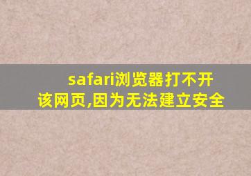 safari浏览器打不开该网页,因为无法建立安全