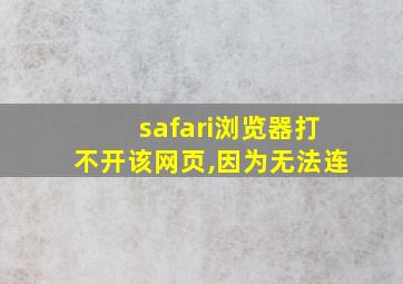 safari浏览器打不开该网页,因为无法连