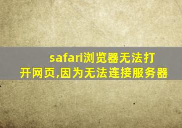 safari浏览器无法打开网页,因为无法连接服务器