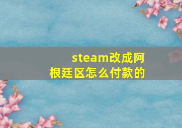 steam改成阿根廷区怎么付款的