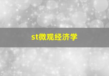 st微观经济学