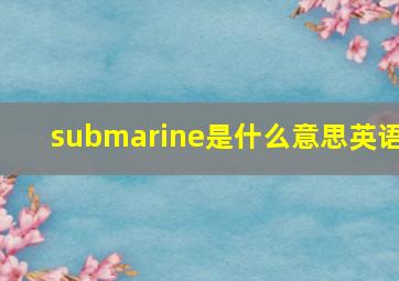 submarine是什么意思英语