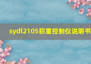 sydl2105称重控制仪说明书