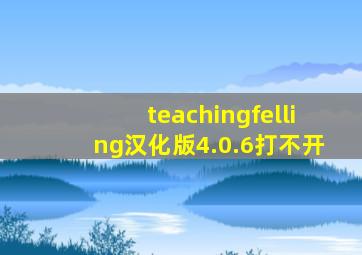 teachingfelling汉化版4.0.6打不开