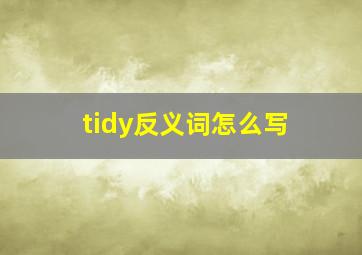 tidy反义词怎么写