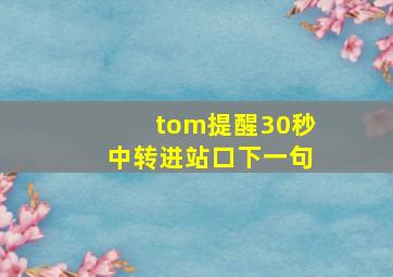 tom提醒30秒中转进站口下一句