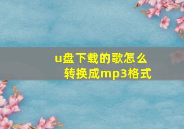 u盘下载的歌怎么转换成mp3格式