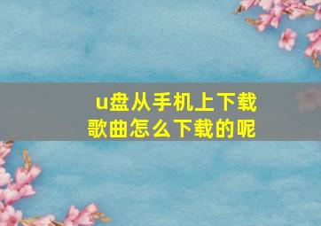 u盘从手机上下载歌曲怎么下载的呢